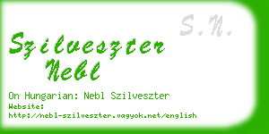 szilveszter nebl business card